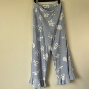 Endless Rose Blue Floral with ruffle bottom pants